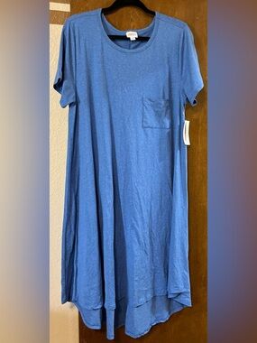LuLaRoe Heathered Blue Carly Dress with Pocket